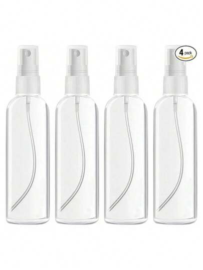4 st/1 st resesprayflaska - fin dimma, läckagesäker, återanvändbar plastbehållare, lämplig för kosmetika, eteriska oljor, schampo, handtvätt och solskyddsmedel, låg allergenicitet, PVC-fri, transparent sekundärförpackning med vitt pumphuvud och munstycke, perfekt för resor och hemmabruk, resesprayflaska