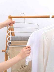 5 pièces/1 pièce Cintre multifonction Décorations Décor de festival Décor de chambre Décor de maison Décor de chambre à coucher Robe Pantalon Chaussures Jeans Bottes Jupe Chambre à coucher, Organisateur, Organisateur, Rangement à la maison, T-shirt blanc Femme, Pantalon noir Femme