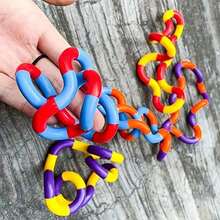1pcs Tangles Sensory Fidget Toys - Twisting And Stress-Relieving Toys, Suitable Adults, Boys And Girls To Relax, Relieve Anxiety, Reduce Stress, Twist, Chain, And Small Party Gifts,Back To School,School Supplies - 扭圈 - 查看 4