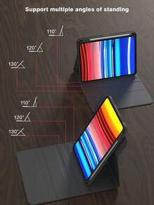适用于 iPad 的旋转保护键盘套，兼容 iPad 第十代，采用 PU 皮革材质，适用于 iPad 10.2 英寸、9/8/7 英寸、Air 3/10.5 英寸、Pro 11 英寸（2018/2020/2021/2022 年款），配备亚克力背板和 Apple Pencil 插槽，适用于 iPad (A16) 11 英寸第十一代（2025 年款），支持 3 档角度调节，兼容 iPad Air 4/5/11 英寸 (M2) 2024 年款/(M3) 2025 年款，内置 150mAh 电池 - 黑色 - 黑色 - 查看 5