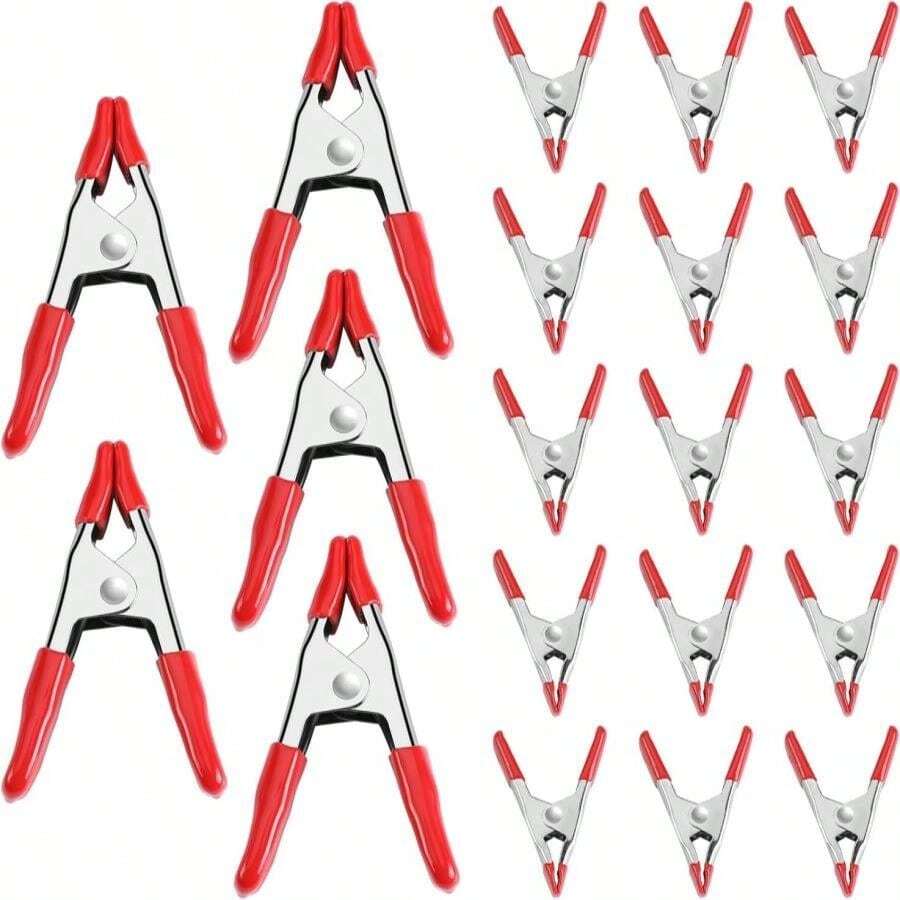workpro W001401A 20 piezas 3_4 pulgadas (19 mm) y 1 pulgada (25 mm) Set de pinzas de resorte de acero - ColorA - Ver 1