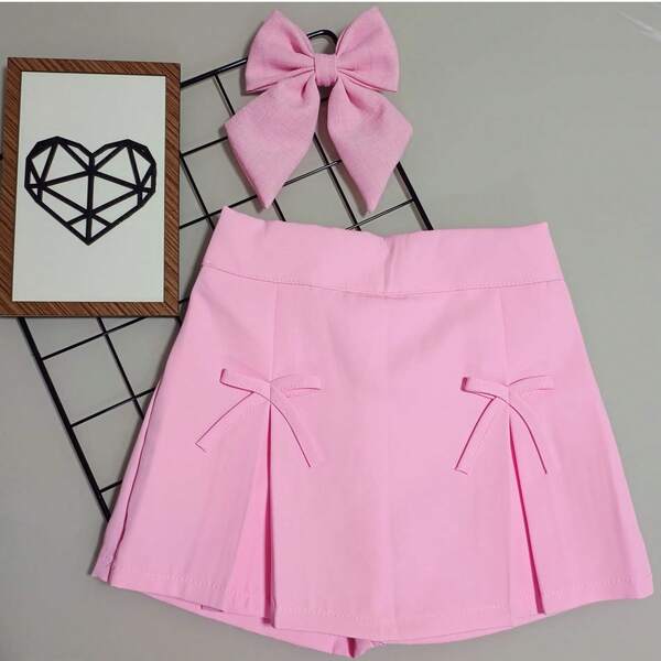 Shorts Saia Alfaiataria Lacinho Meninas