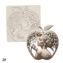 Moldes de silicona DIY para manualidades, con diseños de corazón, cisne, llave, candado, manzana y niña, moldes dedicados para gotas de cristal - Gris Claro - Ver 14