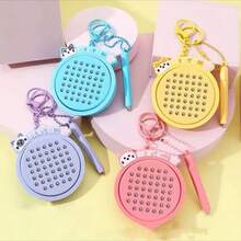 1pc Creative Cartoon Cat Magnetic Steel Ball Painting Board Keychain, Practical Bag Pendant Magnetic Steel Ball Painting Board Keychain, Fun Stress Relief Toy