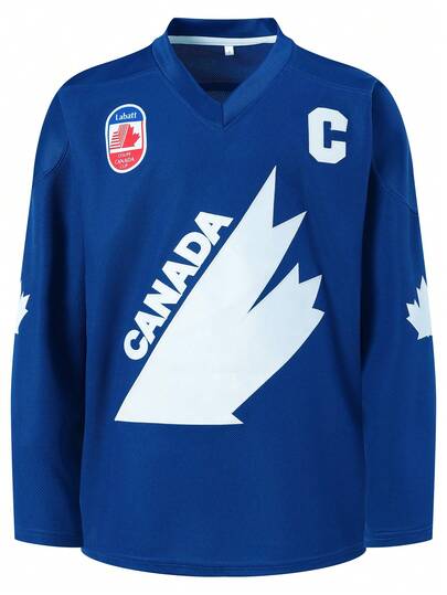 Atonmore Men's 99 Blue Ice Hockey Jersey Embroidered Stitched Sportswear Casual Training Long Sleeved Pullover