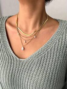 Maglione lavorato a maglia con scollo a V, tinta unita, design con tasche, stile casual e ampio, maniche lunghe, adatto per autunno/inverno