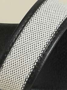 女士厚底搭扣凉鞋，简约撞色复古波西米亚风露趾舒适夏季新款厚底平底防滑沙滩度假鞋，波点帆布运动休闲鞋 2026 春秋黑色圆头运动金属纽扣罗马凉鞋 - 黑色 - 查看 8