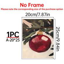 Half A Red Christmas Tree Ornament Print. Red Christmas Ornament. Printable Christmas Canvas Wall Art. Warm And Vintage Style Print. Warm And Festive Print Canvas Wall Art, Room Poster, Home Decor, Room Decor Aesthetic, Room Decor Supplies. Room Decor, Optional Frame - 2PCS - View 17