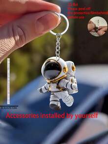 1 Astronaut Pattern 2D Acrylic Keychain, Car Rearview Mirror Ornament, Suitable For Bags, Keychains, And Interior Decoration, Is The Perfect Choice For Space Enthusiasts, As Well As The Best Gift For Father's Day, Graduation Season, Birthdays, Halloween, Christmas Decorations, Holiday Gifts Bag Charms Car Accessories Teacher Friend Sister Gift Ideas - Multicolor - View 9
