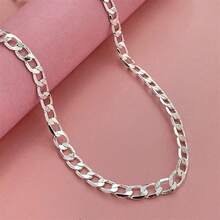 1pc Fashionable Curb Chain Necklace, Men's Accessory, Gift For Father, Boyfriend, Necklace/Accessory, Stylish