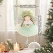 1pc Deer Horn Faux Fur Lace Pom Pom Angel Wing Christmas Tree Ornament. Christmas Decoration Includes Adorable Angel Ornament, Suitable For Christmas, New Year, Valentine's Day And Graduation Party Christmas Tree Decor - Multicolor - View 11