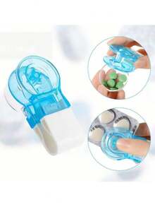 2/1 Portable Pill Dispenser With Pill Box, Travel Pill Organizer Suitable For Blister Pack Pills, Portable Pill Cutter, Pill Divider, Travel Essential, Home Gadget, Tablet, Capsule Assistance Tool, New Pill Dispenser - Multicolor - View 2