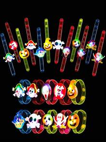 12 piezas Pulsera con luz LED, regalo para fiesta pirata, obsequio de cumpleaños, fantasma de carnaval, adecuado para decoración de fiesta de Halloween, fiesta temática