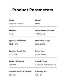 Lenovo LE601 Minimalist Bluetooth Headphones With Large Diaphragm, Deep Bass, Surround Sound, High-Quality Audio, Comfortable Fit, AI Smart Physical Noise Cancellation, Gaming, Sports, Music, Long Battery Life, Compatible With Smartphones And Computers - 彩色 - 查看 9