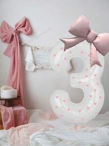 套装包含：1 个 40 英寸白色数字铝箔气球、1 卷心形贴纸 + 胶水，适用于婚礼、生日、周年纪念、毕业典礼、夏季派对装饰。 - 彩色 - 查看 9