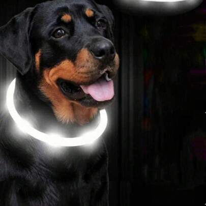 3 种照明模式可充电 LED 宠物项圈，夜光，夜间可见，确保宠物安全，节日项圈适合小型、中型和大型猫狗