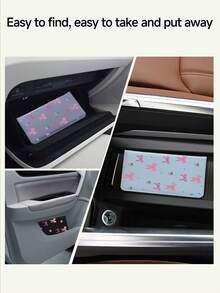 Cherry Bow Car Registration And Insurance Holder, PU Leather Glove Box Organizer,Car Registration And Insurance Holder, Auto Truck Document Wallet Travel Essentials Travel School Back To School School Supplies Holiday Holiday Essentials Vacation Accessories Passport Passport Cover Passport Holder,Ideal Gift For Car, Truck, Motorcycle And Trailer Owners, Also Great As A Christmas, New Year Gift