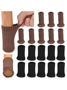 24/16/4pcs Chair Leg Socks - High Elasticity Knit For Scratch Protection, Durable Furniture Floor Protectors, Ideal For Hardwood Floors, Easy Install, Fits All Chair Sizes