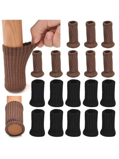 24/16/4pcs Chair Leg Socks - High Elasticity Knit For Scratch Protection, Durable Furniture Floor Protectors, Ideal For Hardwood Floors, Easy Install, Fits All Chair Sizes