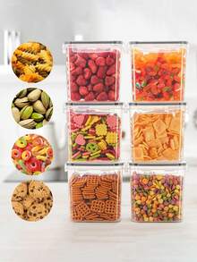 36pcs Pantry Storage Containers,Food Canister For Dry Food, Cereals, Airtight Food Storage Containers With Lids,Flour, Sugar, Ideal For Storage & Dishwasher - 黑與白 - 查看 10