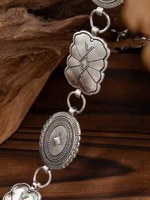 1pc Retro Floral Pattern Waist Chain, Punk Personalized Metal Waist Belt For Men, High-End Suitable For Party, Streetwear, Daily Wear (Random Waist Chain Pendant)