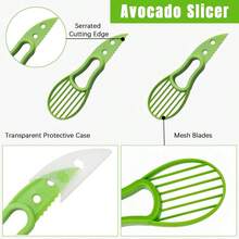 3-In-1 Avocado Slicer - Avocado Tool, Avocado Peeler, Kitchen Tool, Avocado Cutting Tool, Avocado Knife Tool, Fruit Slicer, Avocado Scraper Tool - Avocado Core Remover, Fruit And Vegetable Tool - Green - View 5