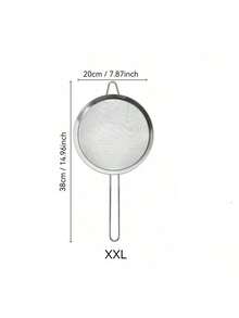 1pc/3pcs Fine Mesh Strainer, Stainless Steel Sieve Ladle, Multifunctional Kitchen Tool For Filtering Flour, Tea, Frying Oil, Coffee Powder, Juice, Cooking And Baking - Silver - View 11