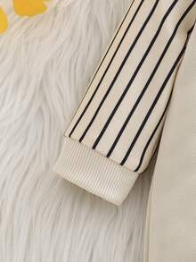 1 Stück Baby Jungen Kapuzen-Halbreißverschluss Kontrast-Farbblock Patchwork 3D Bären-Ohren & Buchstaben-Muster Langarm-Romper, Herbst/Winter