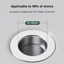 1个浴室水槽排水口过滤器（通用直径3.3厘米-4厘米），弹簧式浴缸排水盖，塑料芯可推入/拉出，水槽排水过滤器，家用毛发收集器，餐厅和厨房食物垃圾过滤器，浴室配件和小工具/浴室必备品 - 彩色 - 查看 4