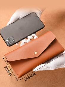 Slim Long Wallet Men's Bifold Wallet PU Leather Travel Passport Holder Card Case Clutch Purse Unisex With Wrist Strap - Multicolor - View 5