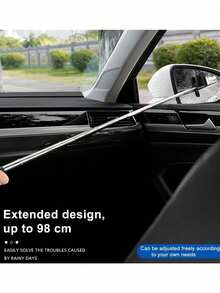 Limpiaparabrisas de espejo exterior, limpiaparabrisas retráctil para espejo retrovisor del coche, cepillo de limpieza de lluvia para parabrisas, limpiador de agua con palo telescópico largo, herramienta de limpieza portátil, utilizado en días lluviosos para evitar que las gotas de agua se cuelguen en el espejo retrovisor y difuminen la visión, accesorios portátiles para el interior y el exterior del vehículo adecuados para clima lluvioso y neblinoso, limpiador de ventanas portátil, cepillo para la nieve, artículos esenciales para el coche - Multicolor - Ver 5