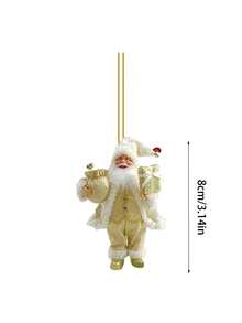 1pc-Standing Santa Claus Statue, Santa Figurines Christmas, Merry Christmas Figure Decorations, Xmas Gifts Santa Claus Figurines Christmas Figure Decorations, Christmas Indoor Ornament, Christmas Gift, Handmade Santa Claus Statue With Gift Bag And Present, Suitable For Home, Office Desk, Christmas Party Decorations, Holiday Party Home Decor, Gift Party Centerpiece(Gold)