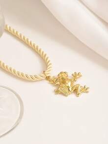 1 Stück modischer, einzigartiger, minimalistischer Nischen-Design Frosch-Seil-Halskette, geeignet für den täglichen Gebrauch von Frauen