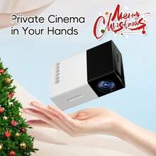 微型 LED 投影仪，USB 充电，可通过移动电源供电，数据线屏幕共享，小巧便携，适合家庭、旅行、办公室、派对 - 非常适合技术爱好者和专业人士、办公室演示、时尚视听设备 - 彩色 - 查看 3