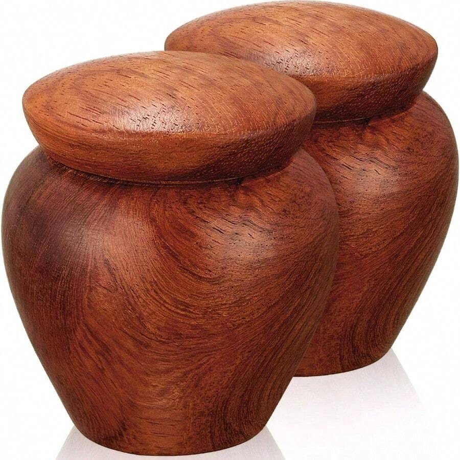 2 Pcs Urns Human Ashes Wood Small Keepsake Cremation Urn Grain Human Or Pet Ashes Funeral