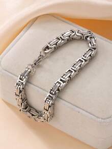 1pc Minimalist Punk Style Stainless Steel Chain Bracelet, Suitable For Men's Daily Wear - Bracelet - View 10