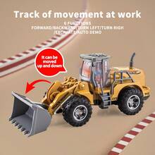 1:30 Scale Remote Control Bulldozer Toy Truck - Children's Engineering Toy Car With Lights, Ideal Tractor Toy For Boys Aged 6-12+, Best Christmas And Birthday Gift For Kids - Multicolor - View 4