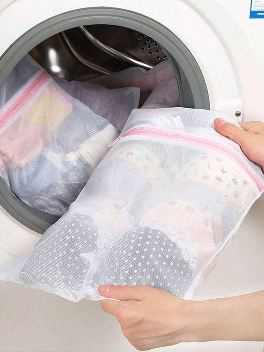 1pc Laundry Mesh Bag - Large Washing Machine Bag For Underwear, Delicate Clothes & Summer Tops - 圖片色 - 查看 1