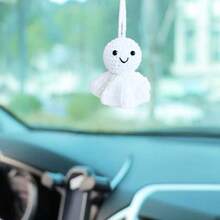 1pc Charming Crochet Animal Car Rearview Mirror Hanging Decor - Green Smiling Frog, Yellow Duckling Multicolor Animal Woven Rope Design, Handmade Fabric Car And Bag Decoration, Fun Animal Decor, Gift - Multicolor - View 7