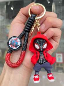 Cute Cartoon Keychain - Peter Parker Legend, Spider-Man, Superhero, Miles Morales, Ring, Bag, Backpack, Pendant, Phone, Spider-Man Pendant, Decorative Accessories, Gift (Some Accessories Randomly Shipped) (Slight Color Difference Between Photos And Actual Product Due To Lighting) - Multicolor - View 8