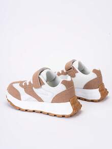 1 Pair Boys' Shoes, 2026 Spring & Autumn New Children's Sports Shoes, Leather Upper Breathable Chunky Sneakers, Toddler & Big Kid Sneakers