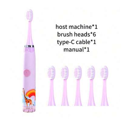 1 Pc Rechargeable/Battery Operated Electric Toothbrush - Battery Operated With 1 Button 1 Speed Adjustment, Rechargeable With 1 Button 4 Speed Adjustments, Includes 6 Brush Heads