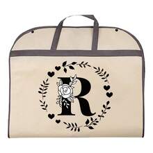 1个防尘衣物袋，防水衣物保护套，时尚26字母印花西装连衣裙衣物收纳袋，悬挂式衣柜整理袋，适用于学校、办公室、家庭、旅行、打包、收纳、返校季