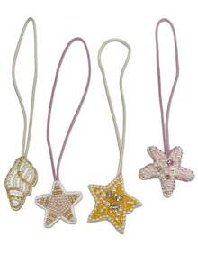 Summer Ocean Style Bag Charm, Starfish, Shell, Crab Pendant Keychain - Multicolor - View 10