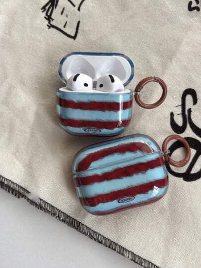 复古蓝棕撞色保护壳，适用于 第四代、 Pro、 3、 2，柔软蓝牙耳机套