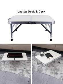 360° Portable Folding Garden Dining Table, Heavy Duty Aluminum Table, Multifunction Work Table, Large Outdoor Garden Dining Table - 銀色 - 查看 6