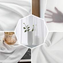 Weeping Flower Sheer Window Curtain Panels - Pair, Header Included, Farmhouse Decor, Floral Curtains For Living Room, Bedroom & Dining Room,39.37*78.74in - 綠色 - 查看 5