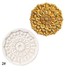 1pc Multifunctional Circular Flower Silicone Mold - Suitable For Handicrafts, Artistic Resin Silicone Mold - Light Grey - View 12