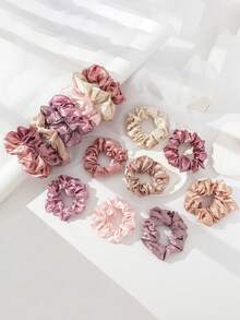 16 قطعة/عبوة ربطات شعر من القماش الساتان الناعم بألوان عشوائية، ملفوفات شعر كبيرة مرنة للنساء، متعددة الاستخدامات للارتداء اليومي والسفر والمنزل والحفلات، هدية عيد للشعر، إكسسوارات شعر للنساء، للخريف والسفر وأدوات الشعر والإكسسوارات النسائية والشعر المجعد والربطات الشعر والإكسسوارات للشعر المجعد - متعدد الألوان - مشاهدة 4