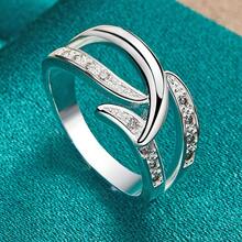 925 Sterling Silver Plated Wicker Zirconia 7-10# Ring For Women Charm Wedding Engagement Fashion Jewelry - Silver - View 5